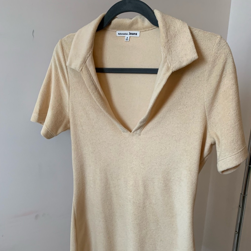 Reformation Dress with collar - Cream